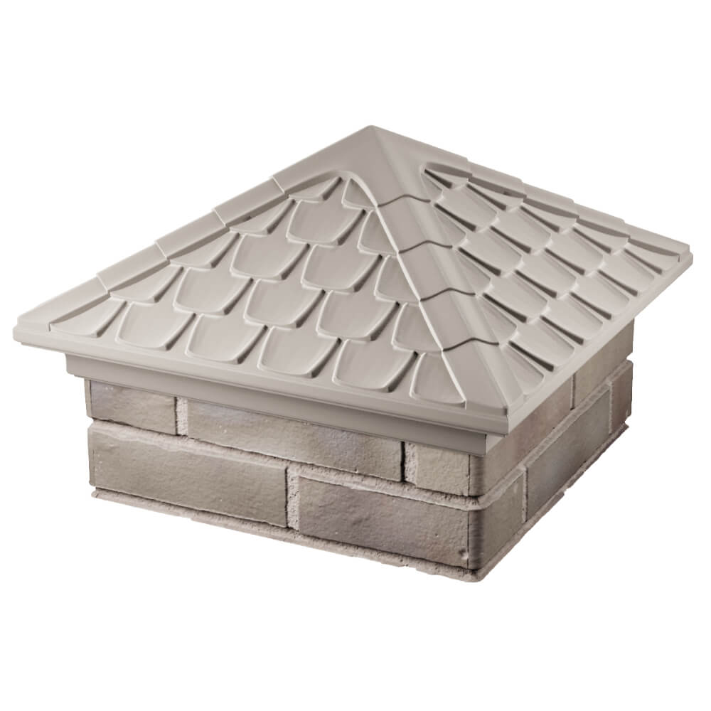 Колпак Zking Эльбрус Бежевый на столб 1.5х1.5 кирпича (385х385мм)