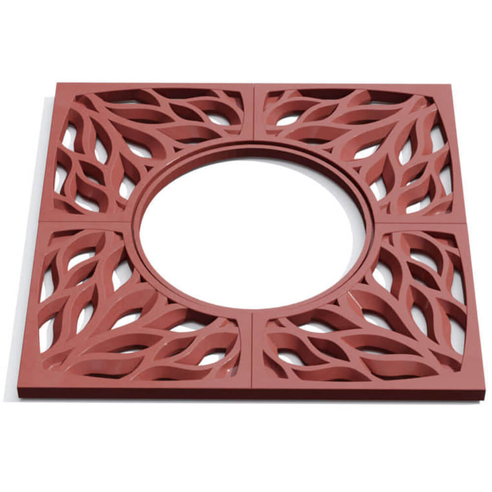 Приствольная решетка для дерева ZKING CRUST 1.2х1.2м Красная