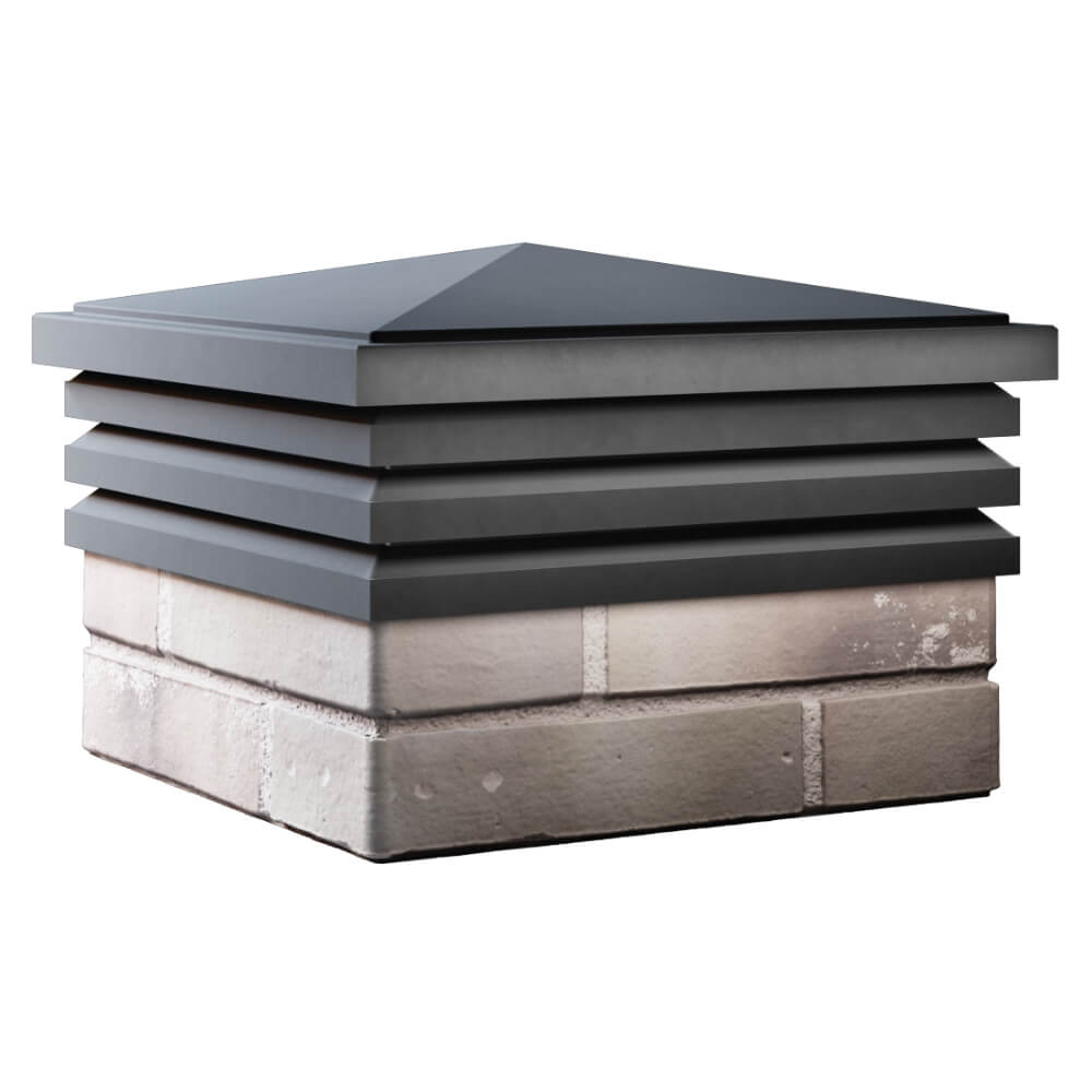 Колпак Zking Бона ХайТек Серый на столб 1.5х1.5 кирпича (385х385мм)