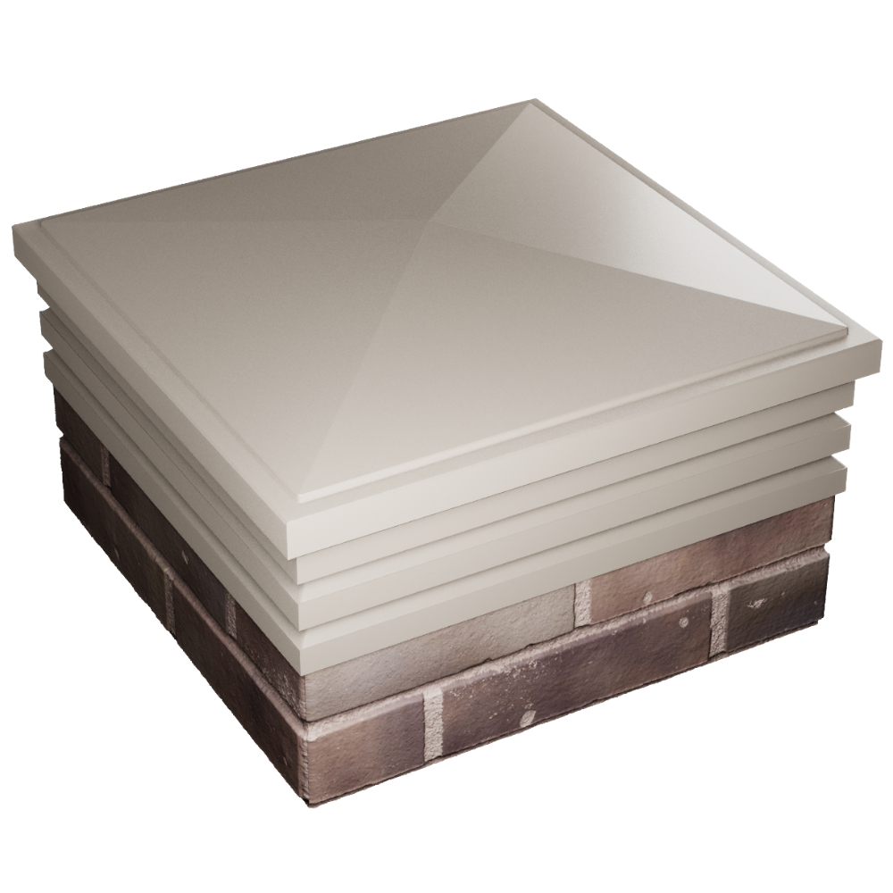 Колпак Zking Бона ХайТек Бежевый на столб 2х2 кирпича (513х513мм)